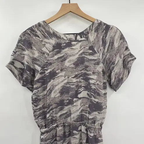 barney's new york COOP Silk Knee Length Mini Dress Printed Gray Size Small