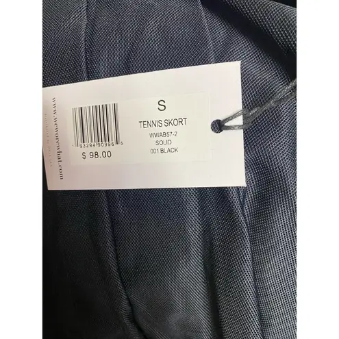 We Wore What NWT Tennis Skort SMALL Black Pleated High Waist Skirt Athletic Chic