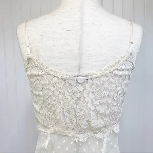 CLAIRE PETTIBONE Vintage Ivory Lace Slip Dress Nightgown Robe Sheer Fairy Small White