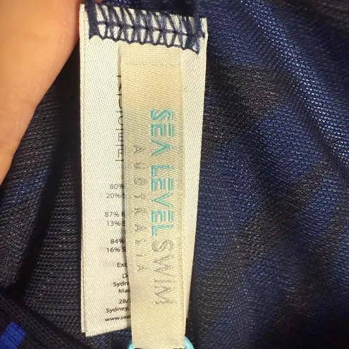 Sea Level Tradewind Night Sky High Waist Floral Print Bikini Swimsuit Bottoms 8 Blue