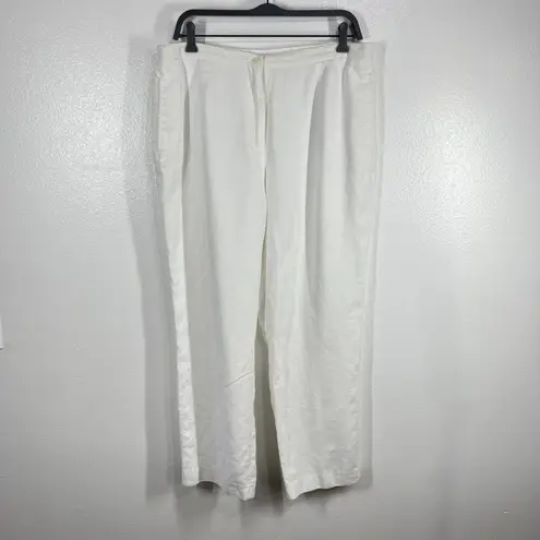 Appleseed's Linen Pants White Petite Lined Pant Casual Size 16P Coastal Summer