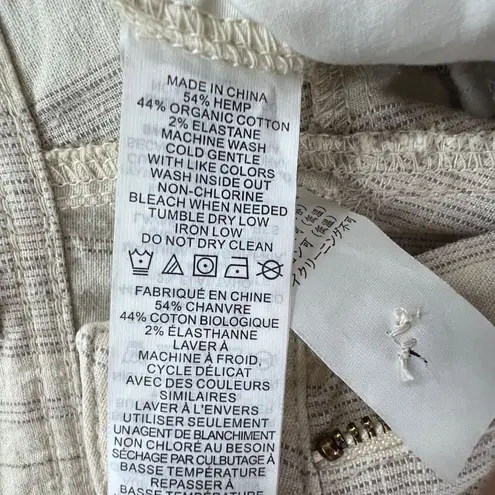 prAna Kickin It Jogger Pants Womens 4 Beige Striped Hemp Organic Cotton Coastal