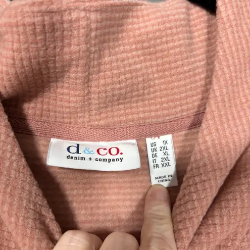 D&Co Dusty Pink Cozycore Textured Mock Neck Sweatshirt