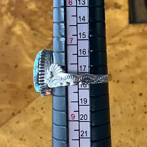 Matrix Turquoise Sterling Silver Ring Size 8 Blue