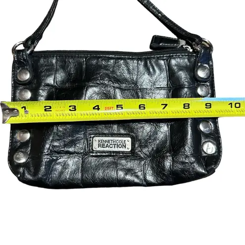 Kenneth Cole  REACTION CROSSBODY BAG with Chrome Metallic Hardware Gator …