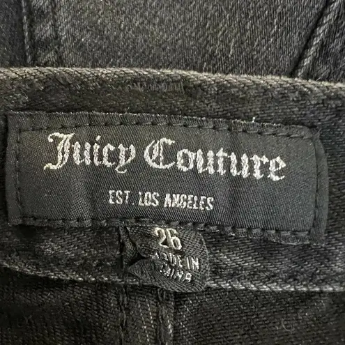 Juicy Couture  Black Studded Denim Shorts Size 26