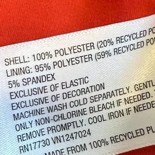 Alexis For Target Flowy Hem Leaf Print Dress Tie Shoulders Smocked Top Small Red