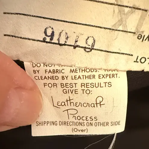 Vintage Rhinestone Studded Black Leather Women's Jacket with Shoulder Pads Size 1X