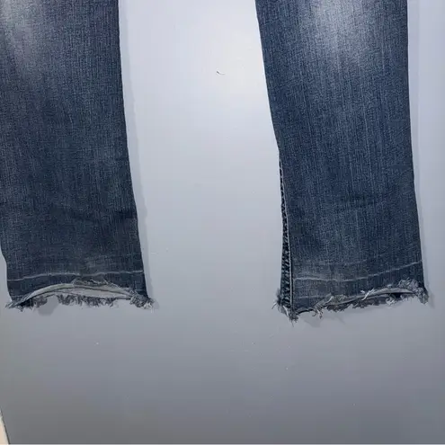 Grace in LA Flare Wide Leg Jeans with Embroidery Blue Size 26