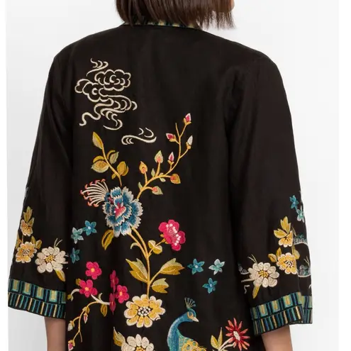 Johnny Was extremely heavily embroidered CELINA LINEN KIMONO COAT NWT RARE