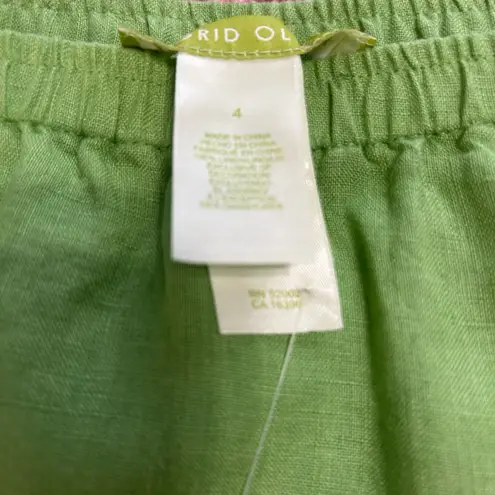 Sigrid Olsen women knew. Green Midi A-Line Skirt Casual Resort Wear. 100% Linen. - Image 11