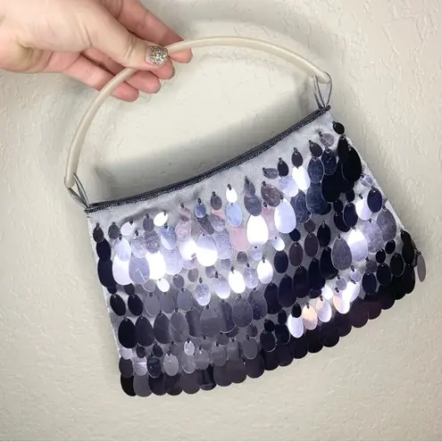 Bijoux Terner  Y2K Silver Sequin Shoulder Purse