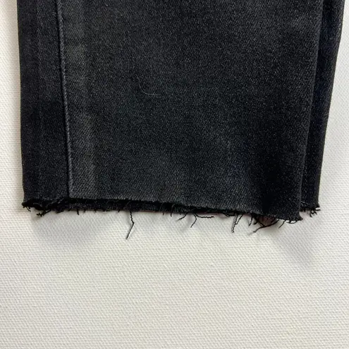 Pistola Aline Skinny Ankle Jeans Coated Black Raw Hem New Size 27