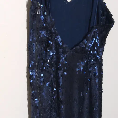 Line and Dot  Navy Blue Seymour Sequin Maxi Cocktail Dress Maxi LD3395 S New