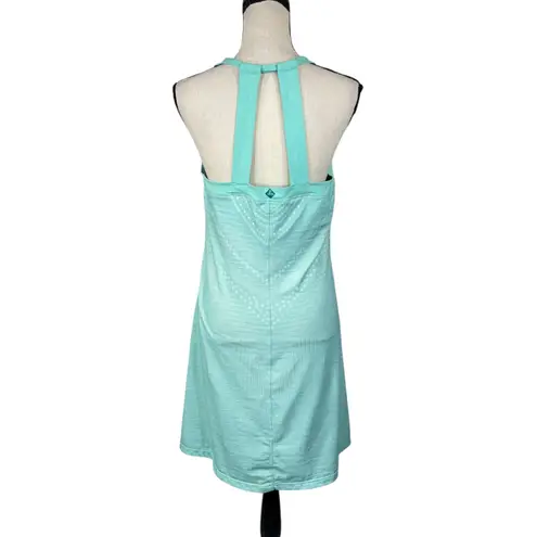 prAna Large Cantine Halter Dress Wicking Shelf Bra Padded Stretch Geometric