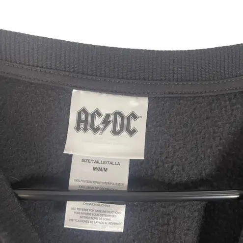 AC/DC ACDC Women's Size Medium Black Neon Band Tee Graphic Crewneck Sweater