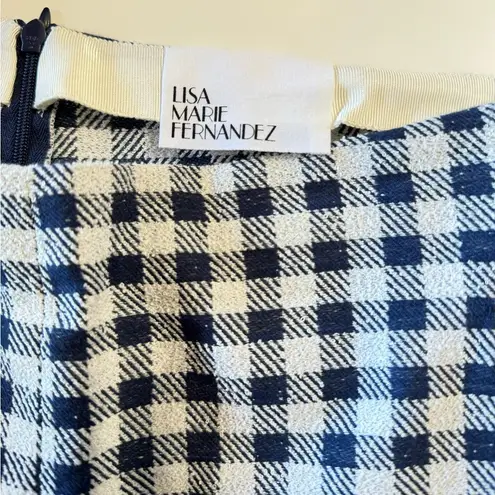 Lisa Marie Fernandez Scallop Gingam Bouclé Wide
Leg Pants Size 1 White