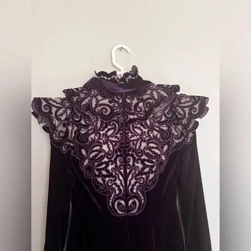 Zimmermann SUPER RARE Charm Nouveau Ruffled Organza Purple Velvet Dress Size 0