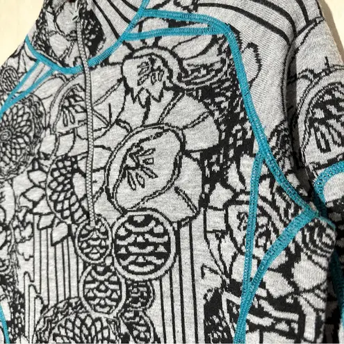 Title Nine Women’s Wool Blend Pull Over Sweater 1/4 Zip Outdoor Floral Print M