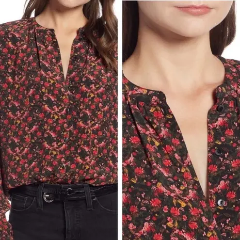 Something Navy NWT  Easy Volume Floral Blouse XS