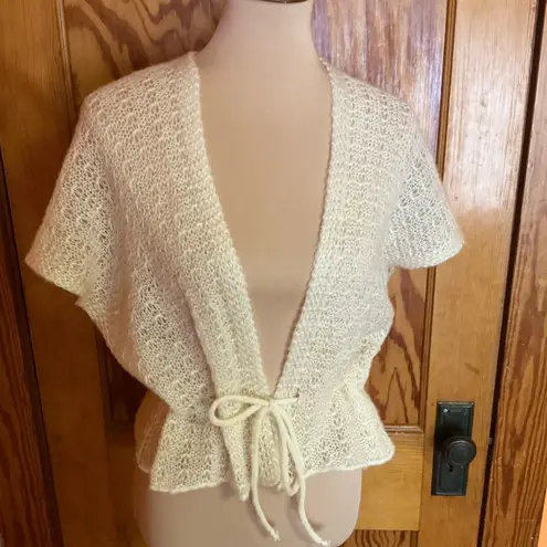 Vintage 70s crochet drawstring coverup