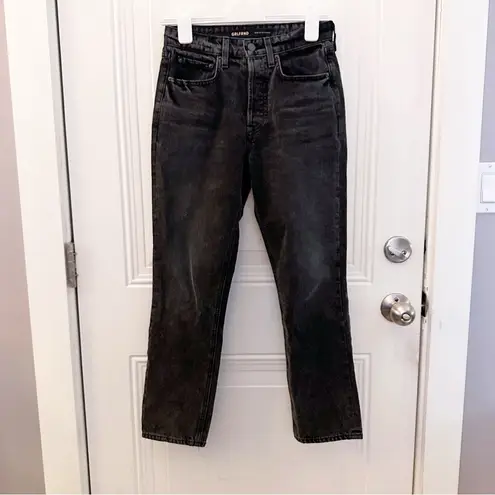 GRLFRND Karolina Crop Cut Straight Leg Jeans Sz 25 Washed Black
