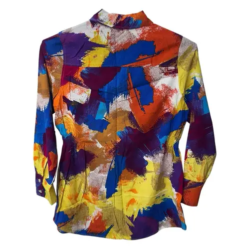 Soft Surroundings Painters Palette Gauze Buttondown Shirt Size Small Artsy