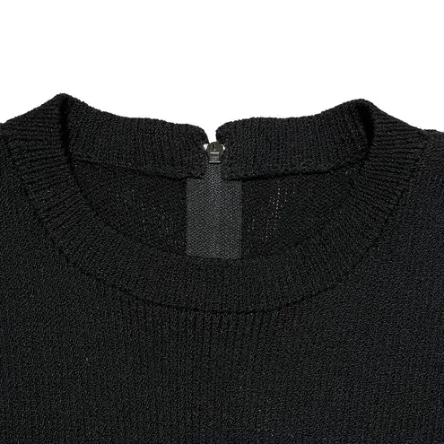 St. John Collection Black Santana Knit Long-Sleeve Fitted Tunic Top