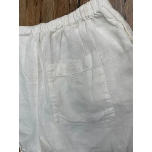 Anthropologie  White Linen Drawstring Shorts XS Summer Beach Lounge