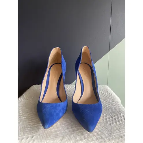 Gianvito Rossi NWOB Blue Suede 100mm Pumps Sz 37