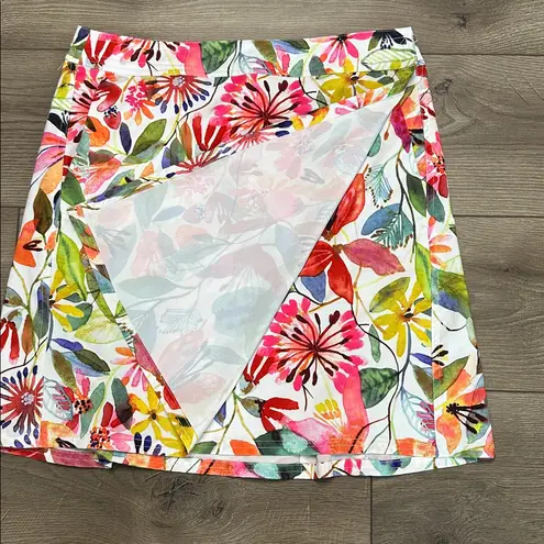 RipSkirt Hawaii 20” Wildflower Watercolor Wrap Swim Coverup Skirt Pink Orange M Size M