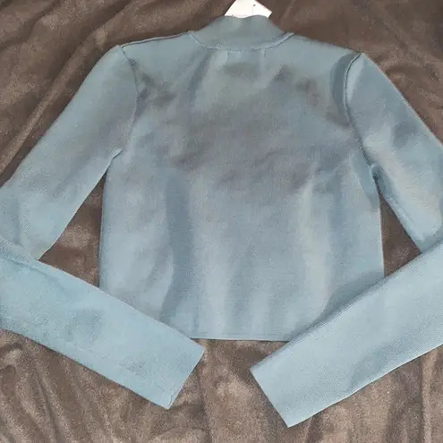 Forever 21 NWT  Teal Fitted Sweater-Knit Crop Top Sz. M