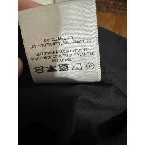 Veronica Beard Black Slim Ankle Pants – Size 6 Flat Front with Silver Buttons