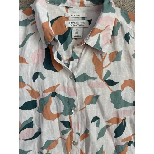Rachel Zoe  Linen Short Sleeve Button Up‎ Tee Shirt Dress Multicolor Size Small - Image 12