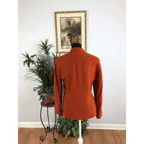 Oleg Cassini Women Jacket 6 Mob Wife 5 Hidden Buttons Front Office Siren Lined Orange