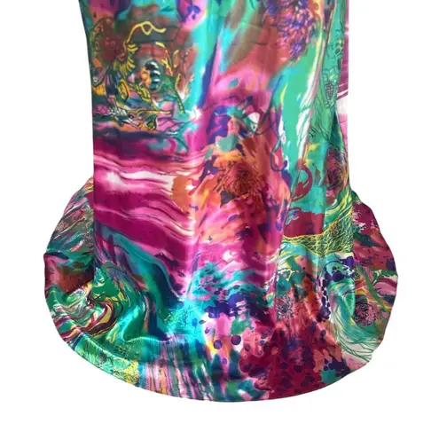 David's Bridal David’s Bridal Pink Floral Watercolor Mermaid Prom Dress Back Detail Size 1/2