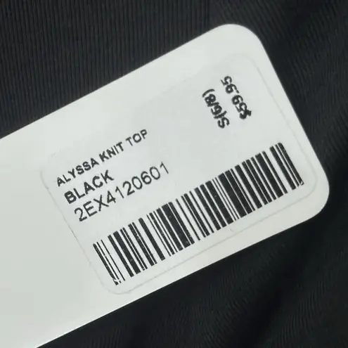 Soft Surroundings Soft Surroundings Alyssa Knit Top Womens Small Black Cross Over Ruched Casual