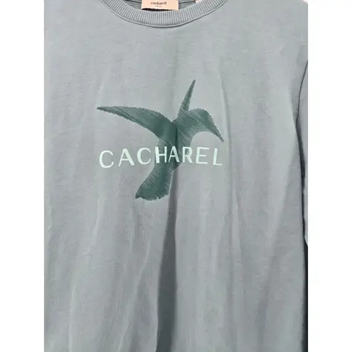 Cacharel Paris Bird Graphic Crewneck Sweatshirt Green XL Cotton