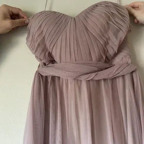 Birdy Grey Christina Convertible Dress - Tulle Sandy Mauve Full Body Textured Padded