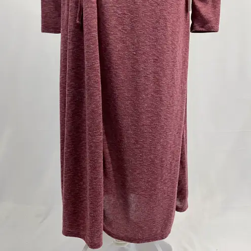 Caslon New Soft Knit Long Sleeve Side Tie Midi Dress Red Heather Size Medium
