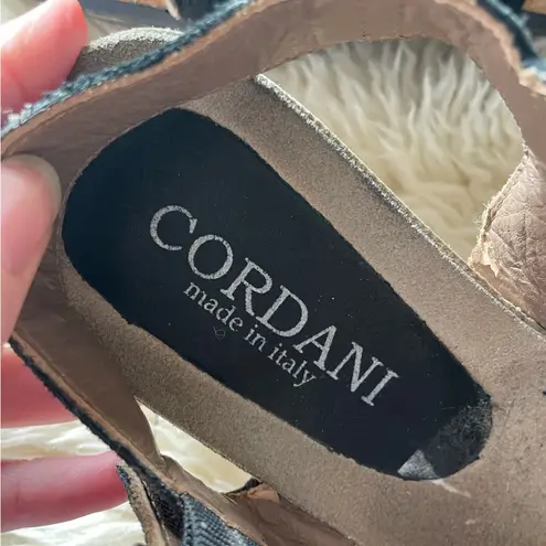 ◾️ Cordani Black Leather Cork Platform Wedge ◾️ Size 8