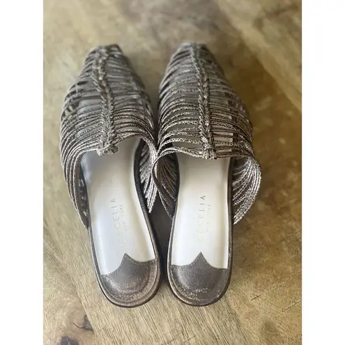 Cecelia Women's Bronze Sunset Gloria Metallic Slide Sandal Shoe Sz US 8 B Brown