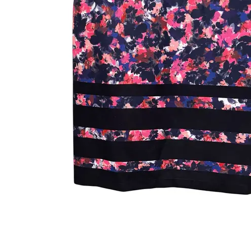 Vince Camuto  Floral Print Short Sleeve Sheath Dress Black Multi Women’s Size 8