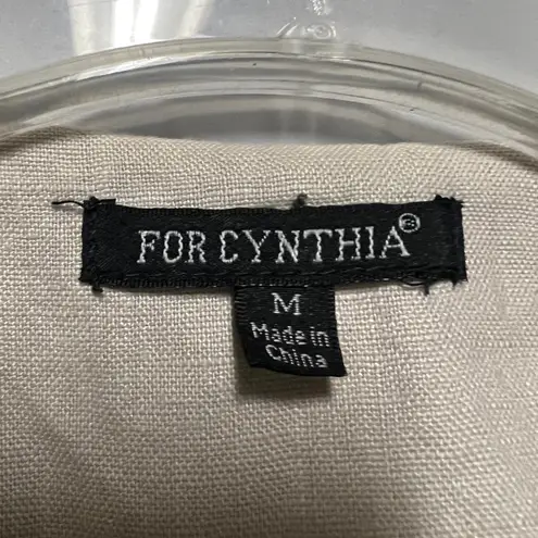 For Cynthia Linen Long Sleeve Button Front Blazer Jacket Size Medium