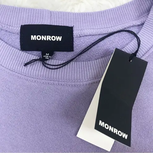 MONROW Revolve Purple Ombre Sweatshirt Top Ruffle Shoulder Cotton Medium New