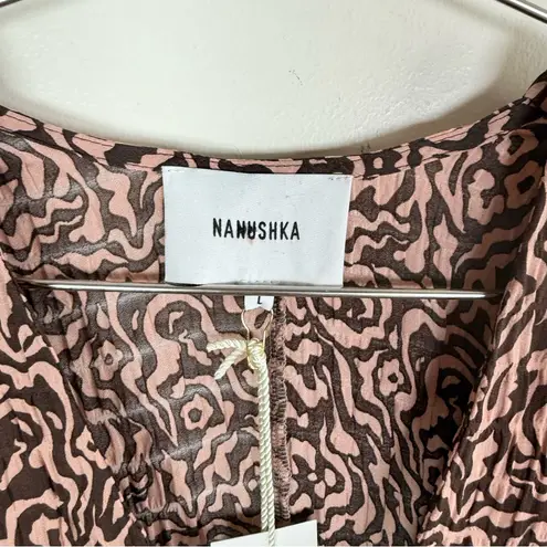 Nanushka Suki Rope Belted Graphic Animal Print Mini Dress Size L