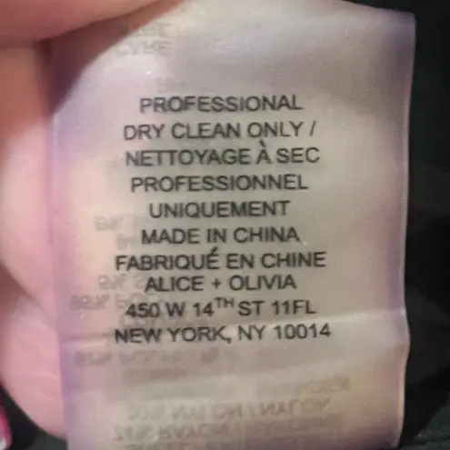 Lavish Lice Alice + Olivia Employed Sleeveless Peplum Top Exposed Back Zipper Black Size 8