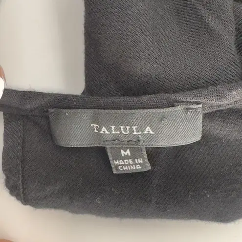 Talula Aritzia Womens Solid Black Short Sleeve 100% Cotton Dress Lined Medium