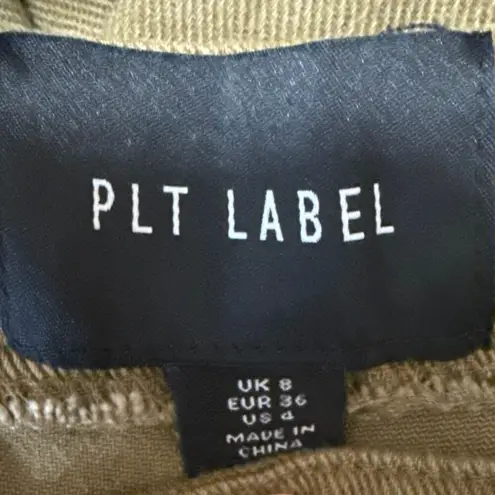 PLT Label Women's Green Mid Rise Side Tie Wide Leg Baggy Trousers Pants Size 4