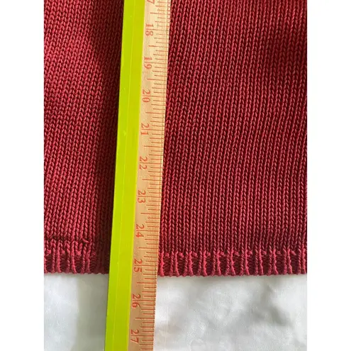 W By Worth Brick Red Knit Funnel Neck Pullover Sweater Size Large
